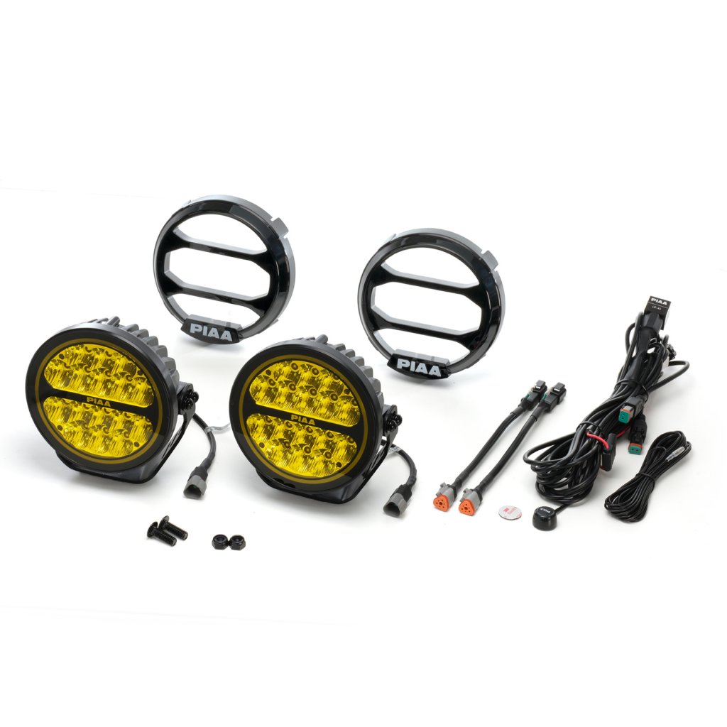 PIAA LPX570 ION YELLOW přídavné dálkové kulaté LED světlomety o průměru 184 mm / 7" s funkcí denního svícení a žlutým světlem