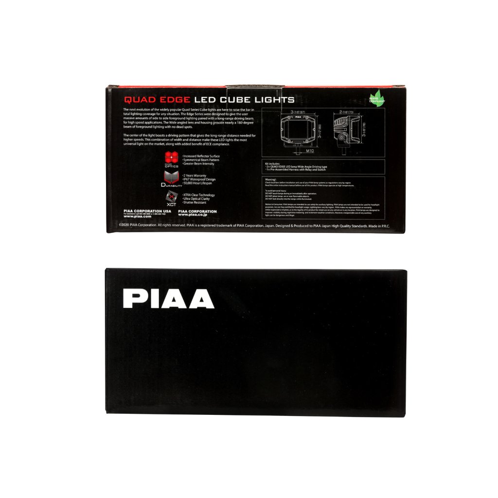 PIAA Quad Edge světelné LED kostky DKQE39E, homologace ECE / R10 / RoHS