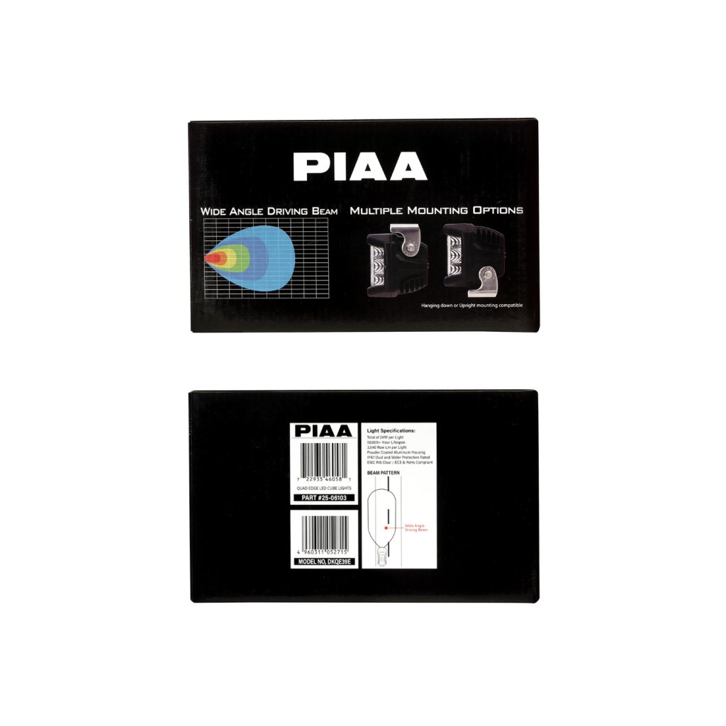 PIAA Quad Edge světelné LED kostky DKQE39E, homologace ECE / R10 / RoHS