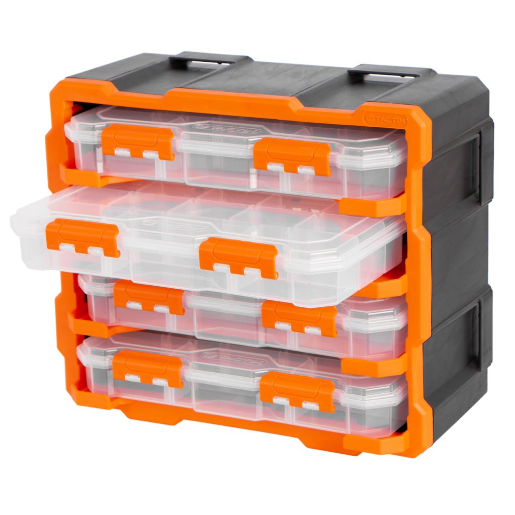 Plastový organizér, 4 uzavíratelné boxy - TC320670