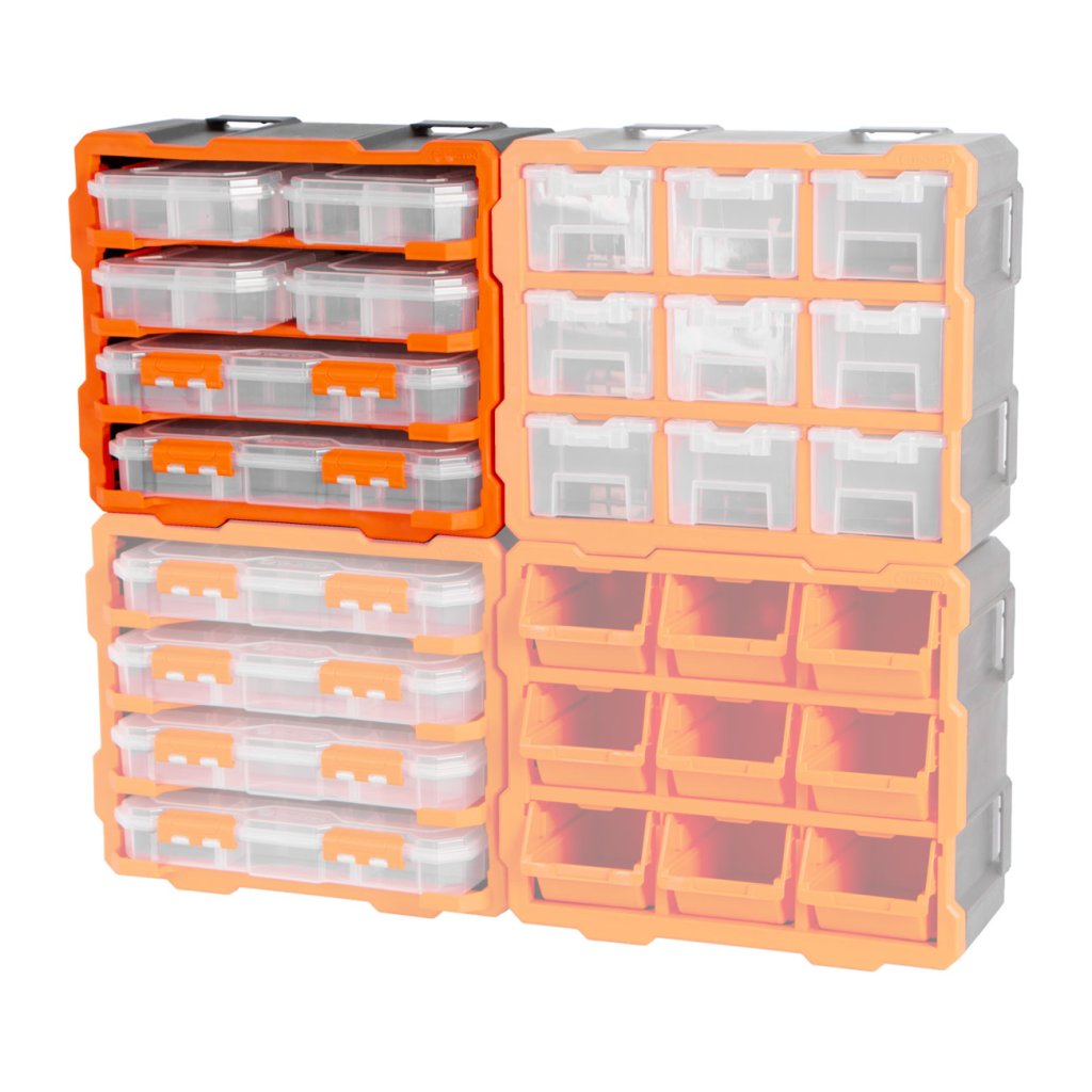 Plastový organizér, 6 uzavíratelných boxů - TC320672