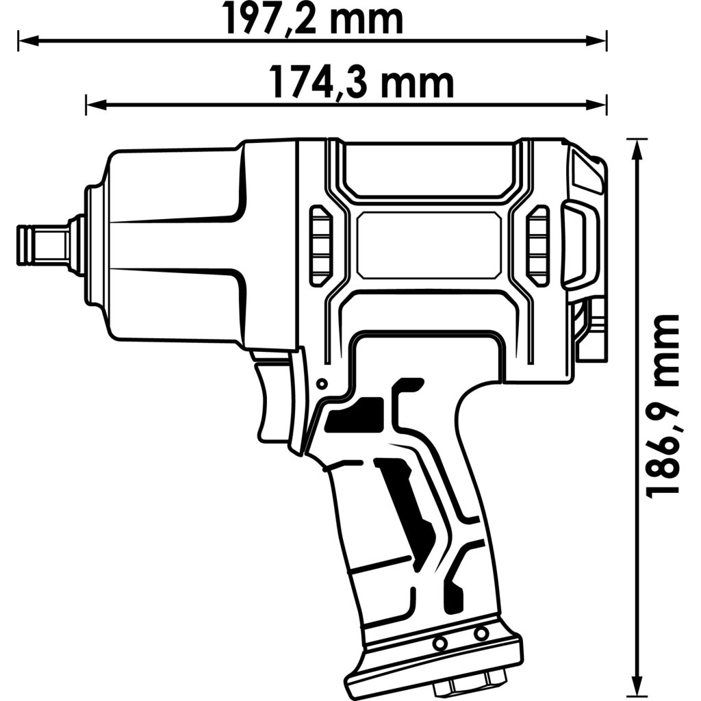 Pneumatický rázový utahovák 1/2", 1720 Nm - V4800N