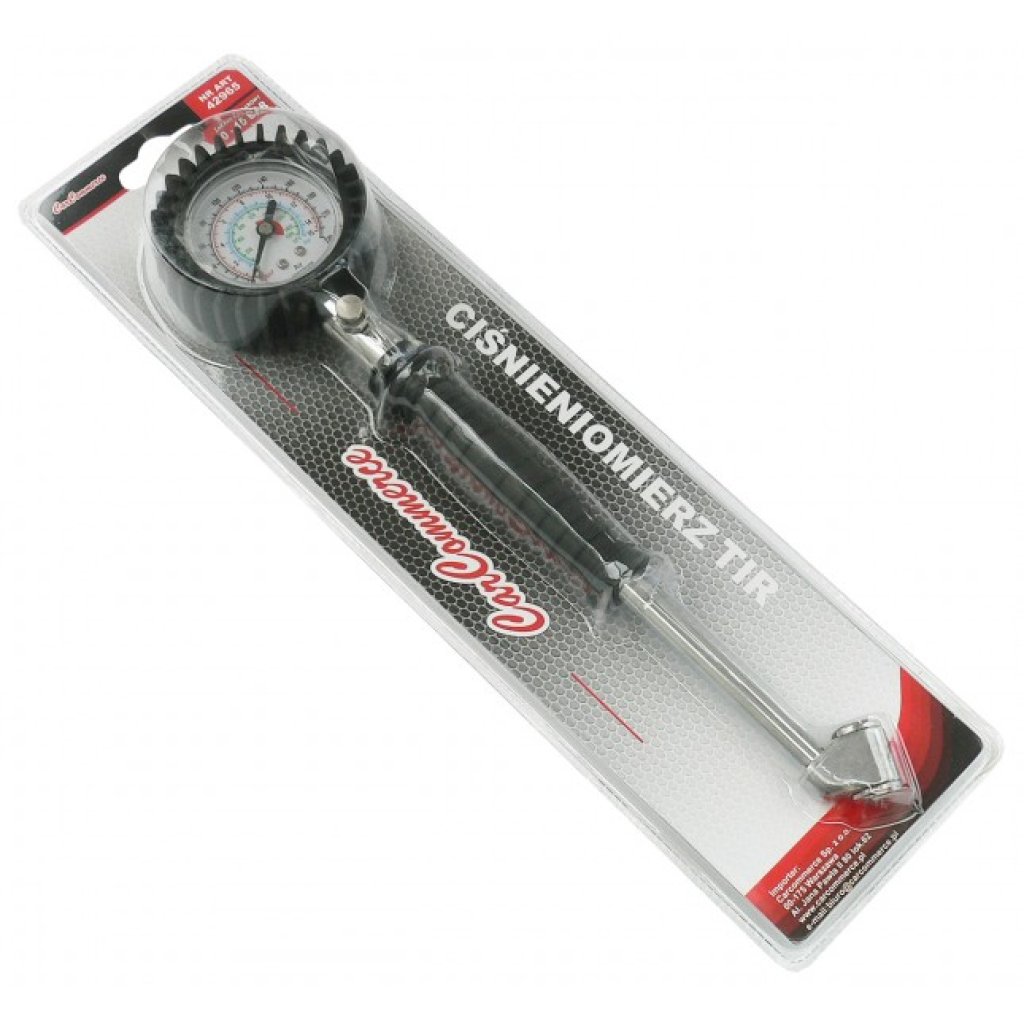 Pneuměřič 15 BAR kovová trubka 15cm, pro nákladní vozidla, otáčecí manometr, 42965