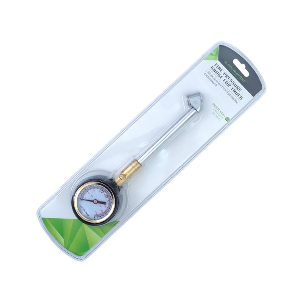 Pneuměřič 15 BAR kovová trubka 15cm pro nákladní vozidla, otáčecí manometr, 58433