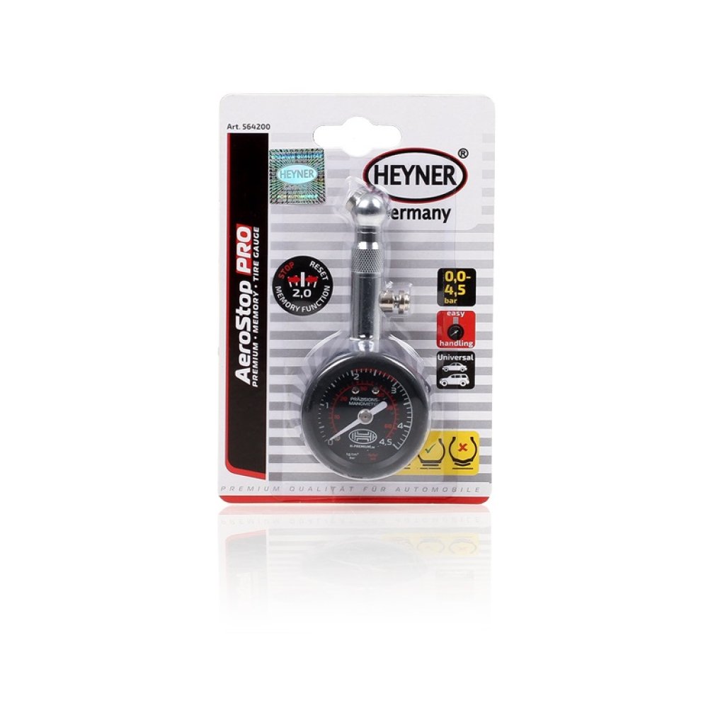 Pneuměřič HEYNER AeroMoment PRO 0-4,5 BAR (dlouhá tyčka), 564200