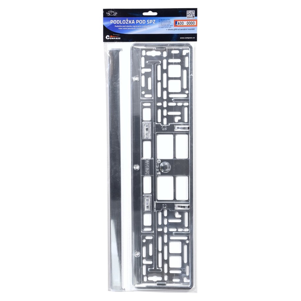 Podložka pod SPZ metallic s odnímatelným panelem stříbrná, 91560