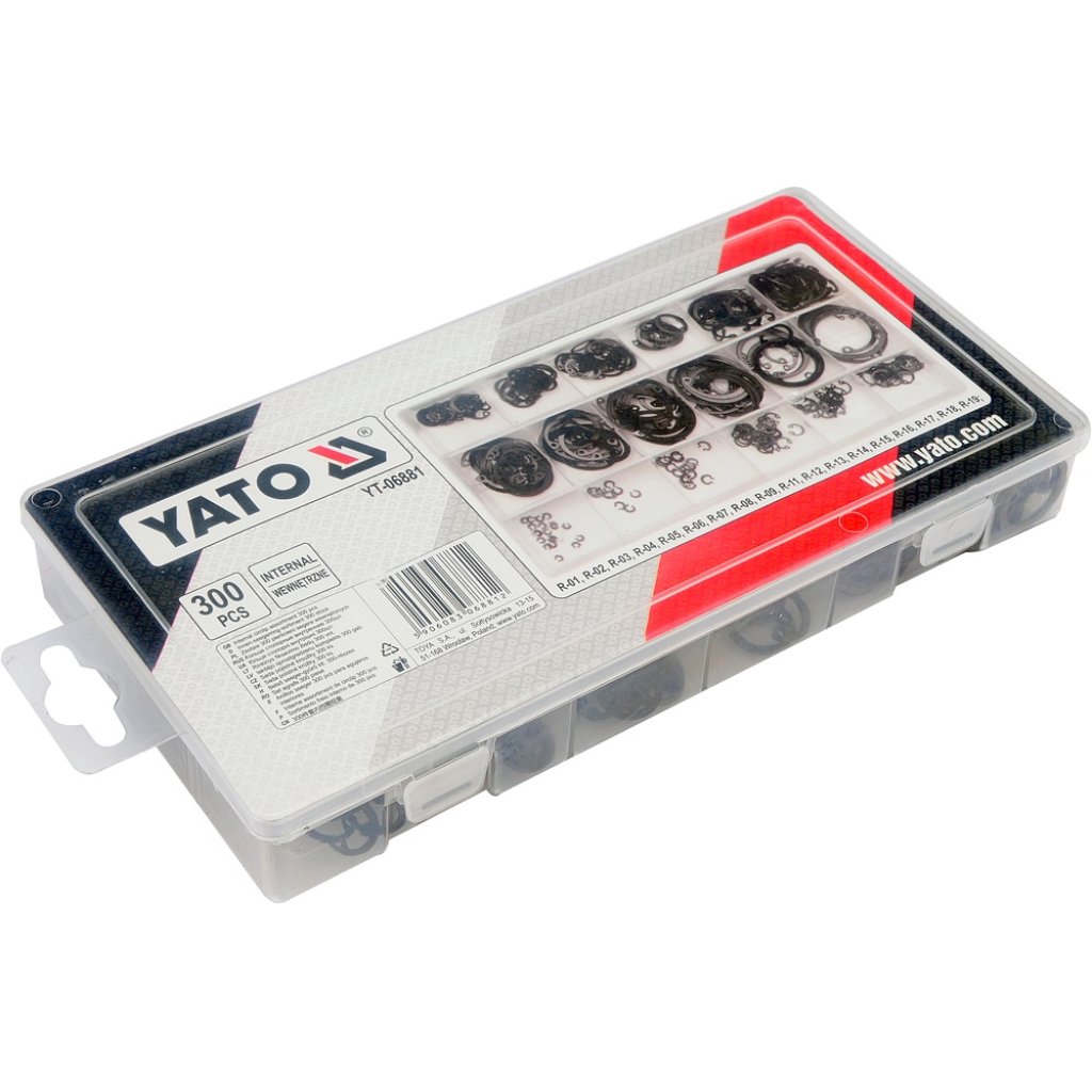 Pojistné kroužky INTERNAL sada 300ks, R1-R19, pr. 3 -32mm, YATO