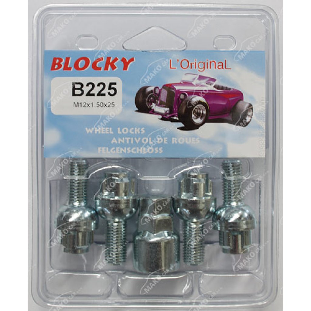 Pojistné šrouby M12x1,5x25 Blocky B225 kulová R12, klíč 17/19