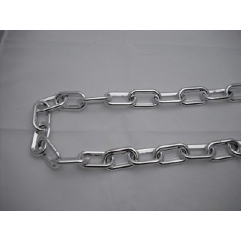 Pokovený plastový řetěz - 6 MM, rozměry oka : 39 x 22 MM - PESC06