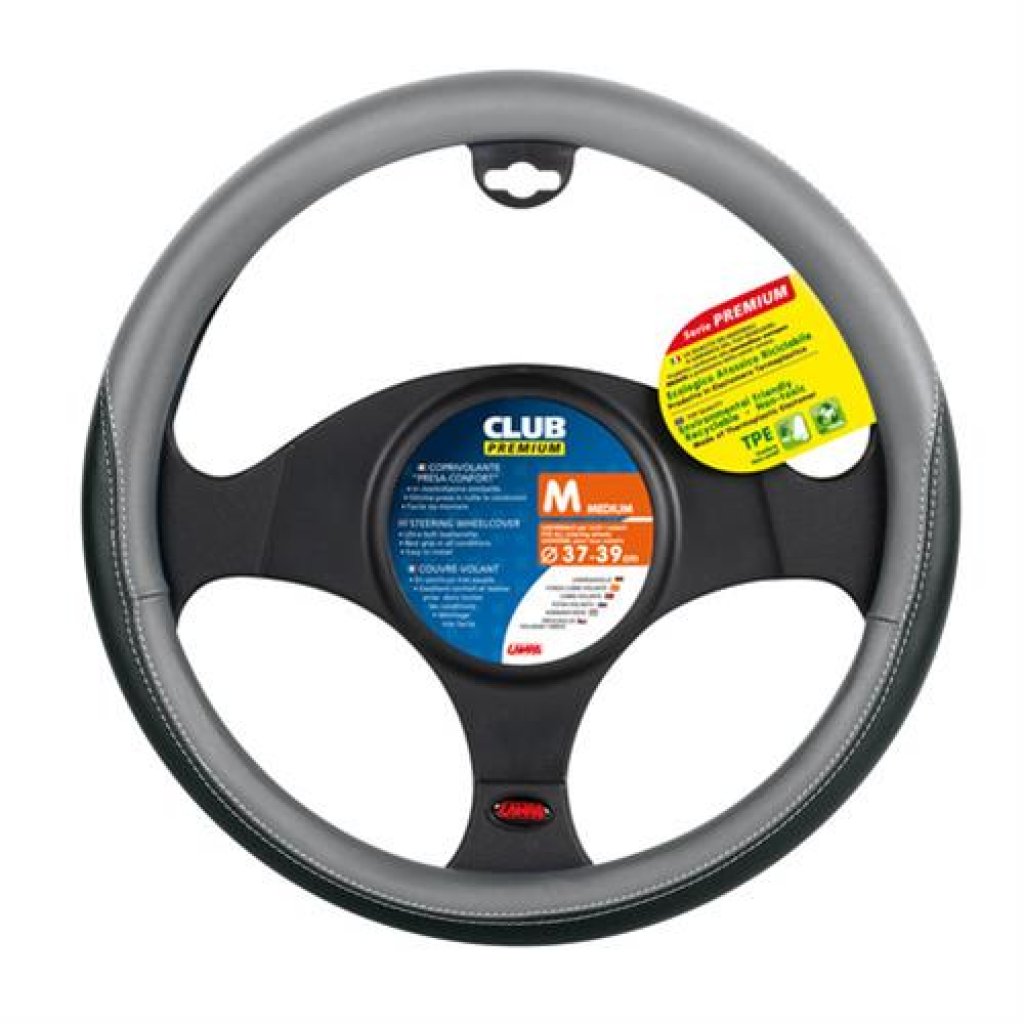 Potah volantu CLUB černo-šedý 37-39 cm, 33067