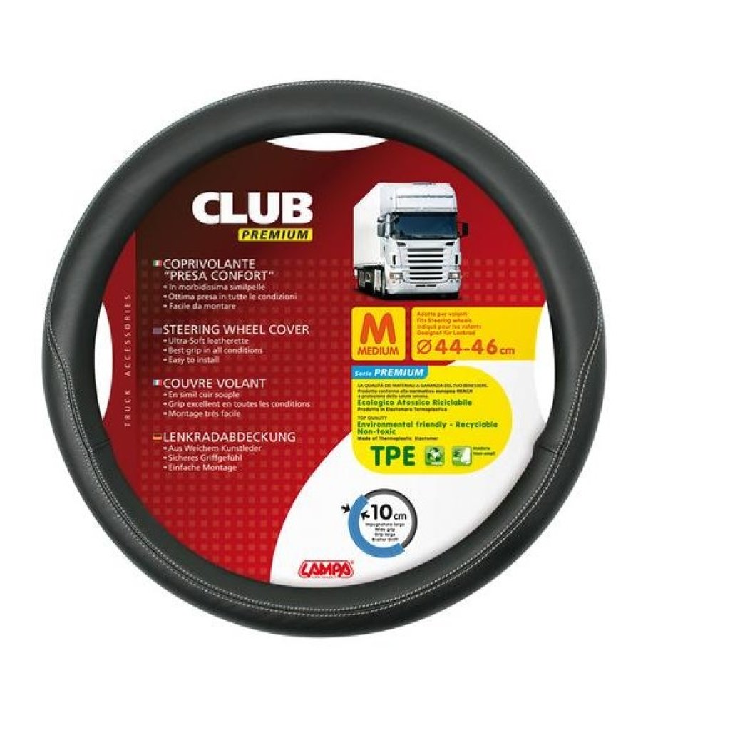 Potah volantu CLUB M 44-46cm, š.10cm černý, 98846
