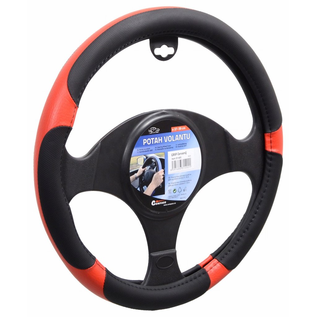 Potah volantu GRIP červený, 31402