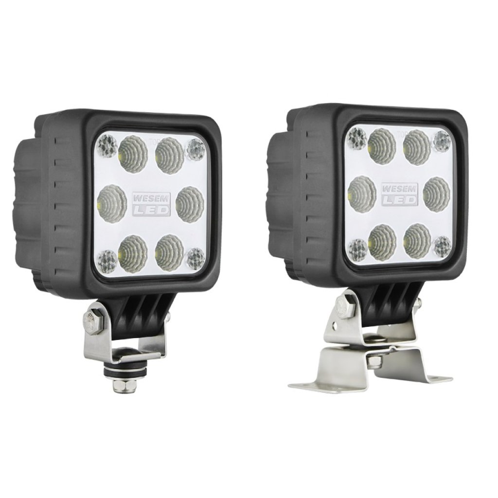 Pracovní světlo LED 10x10cm čiré sklo 2000lm 12/24V, 47600