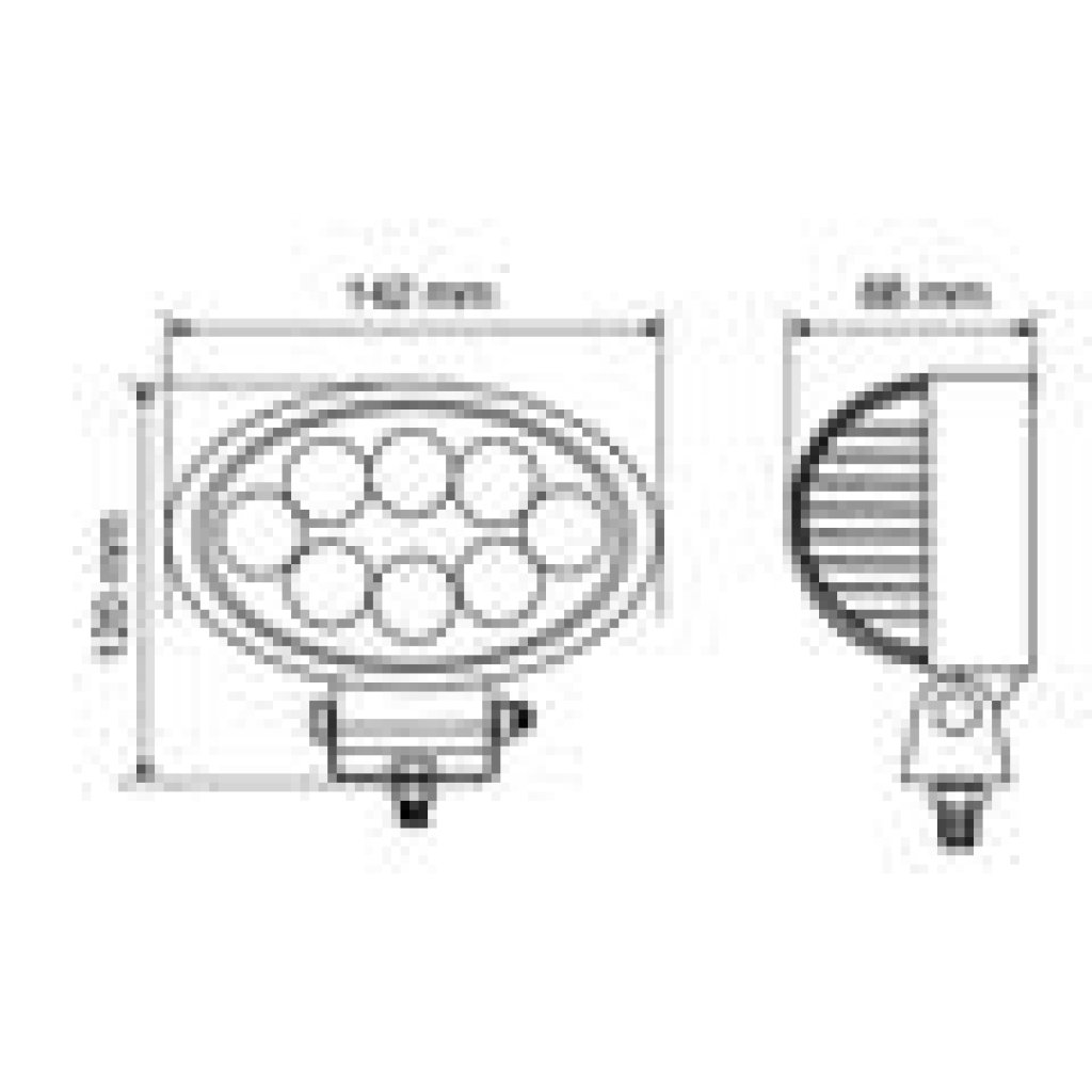 Pracovní světlo oválné 8LEDx3W 12-24V 1600lumenů 6000K bílé, 72312