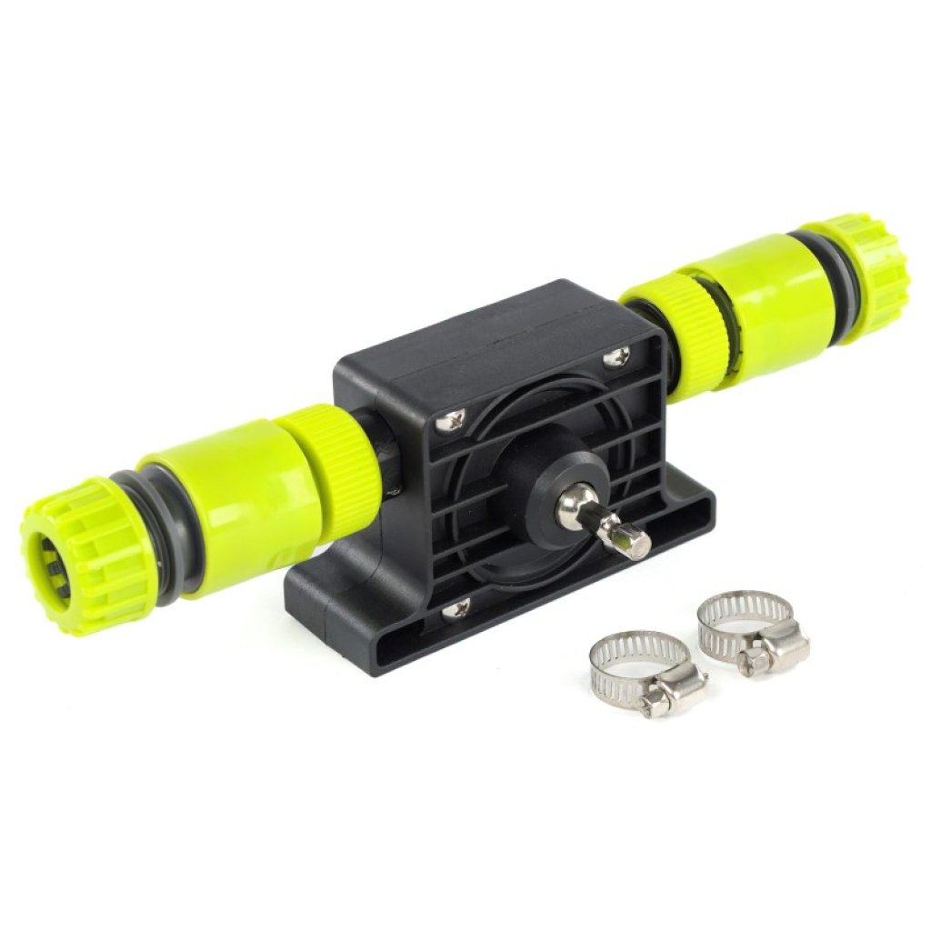 Přečerpávací pumpička poháněná vrtačkou, 3/4" přípojky + 2 1/2" adaptéry, 86867