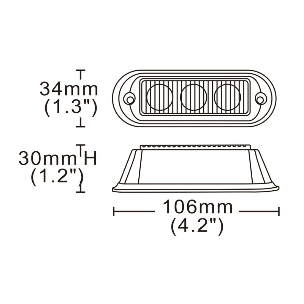 PREDATOR 3x1W LED, 12-24V, červený, ECE R10
