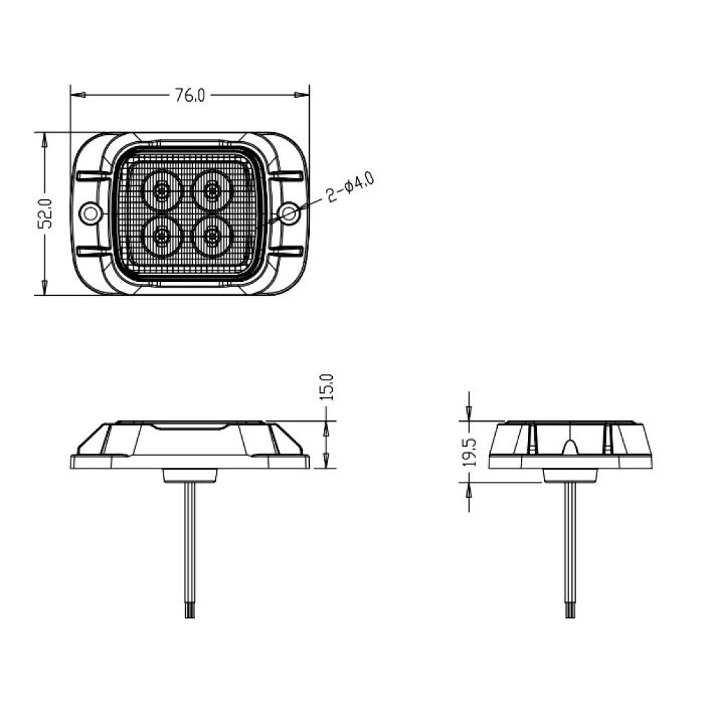 PREDATOR 4x3W LED, 12-24V, modrý, ECE R65