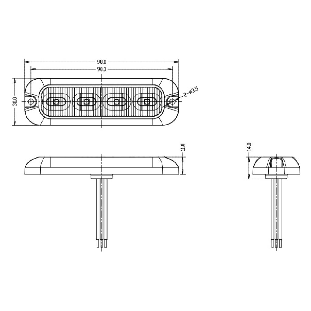 PREDATOR 4x4W LED, 12-24V, modrý, ECE R10