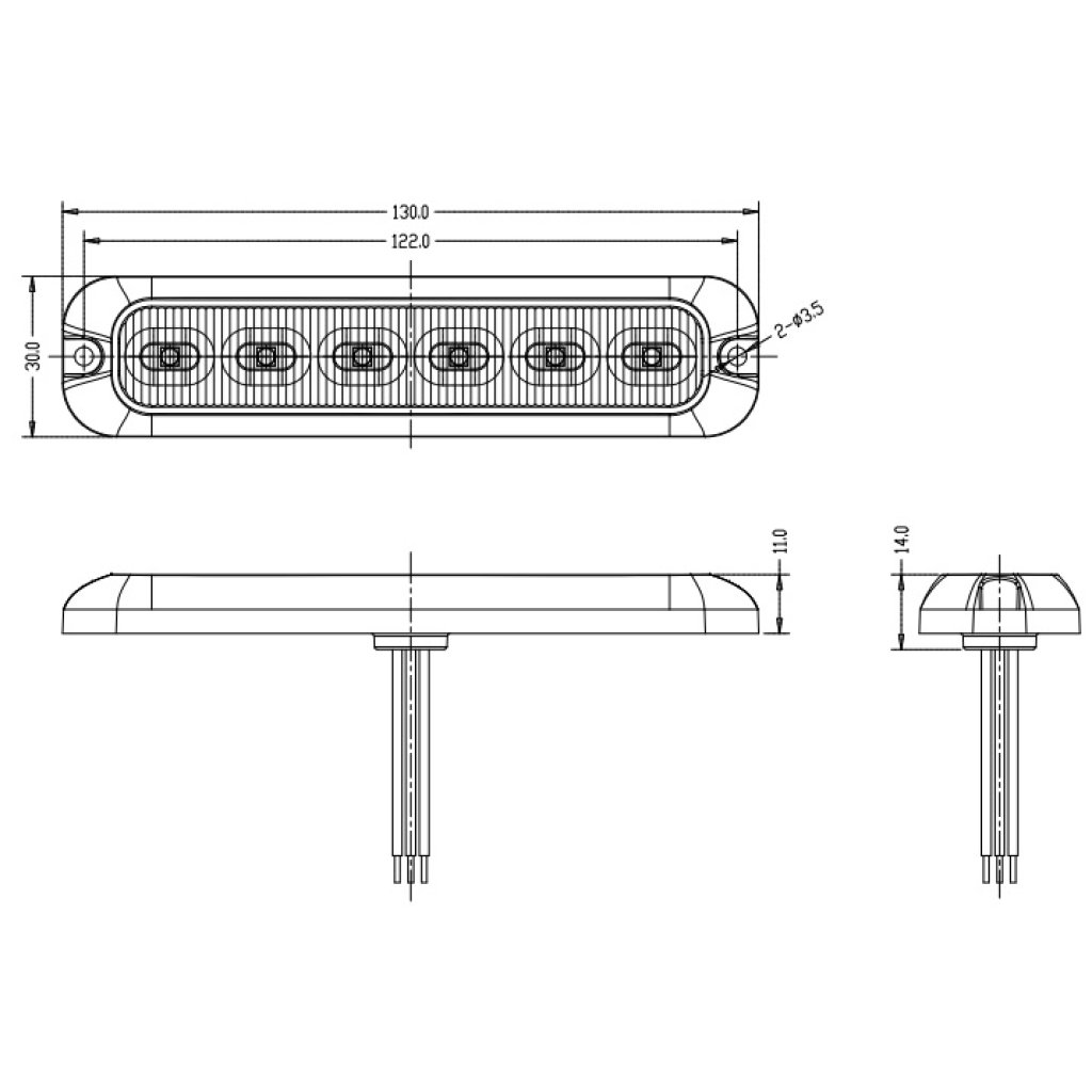 PREDATOR 6x4W LED, 12-24V, modrý, ECE R65