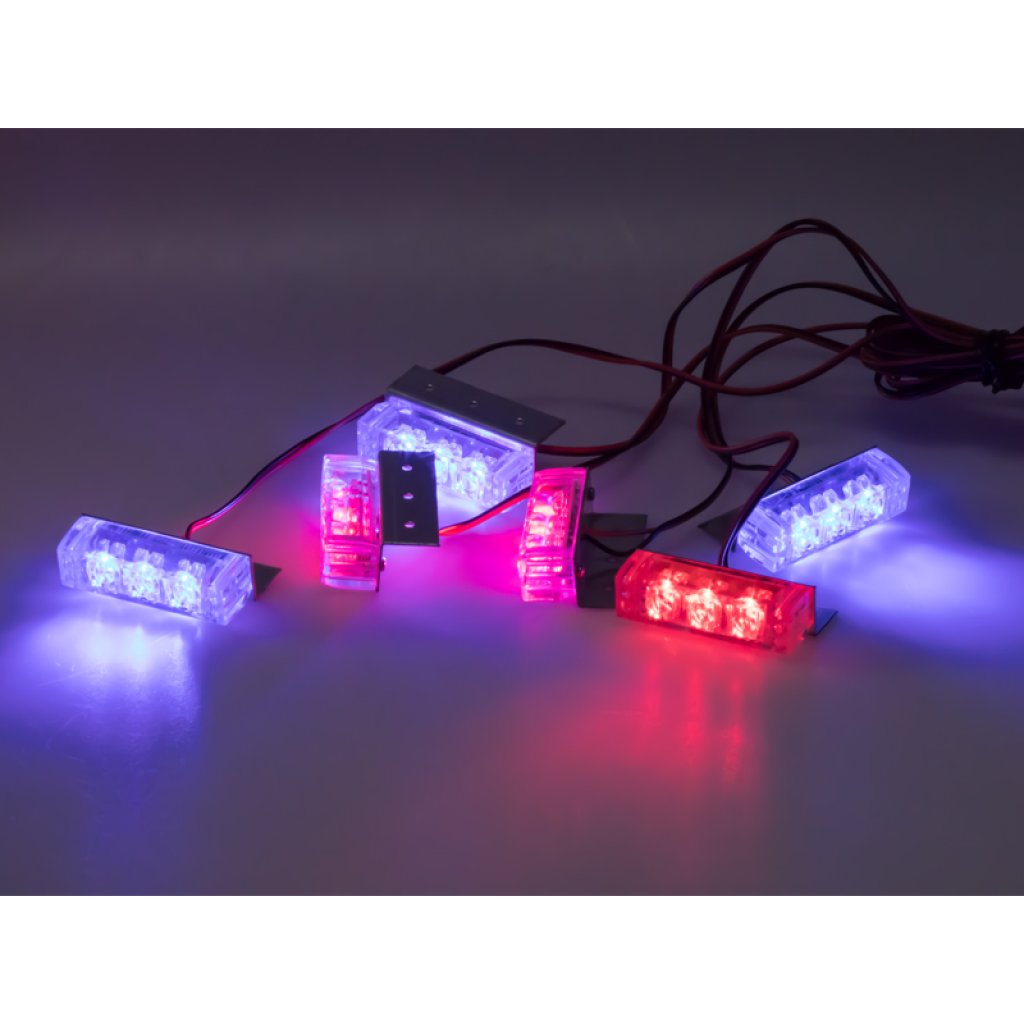 PREDATOR LED do mřížky, 12V, modro-červená