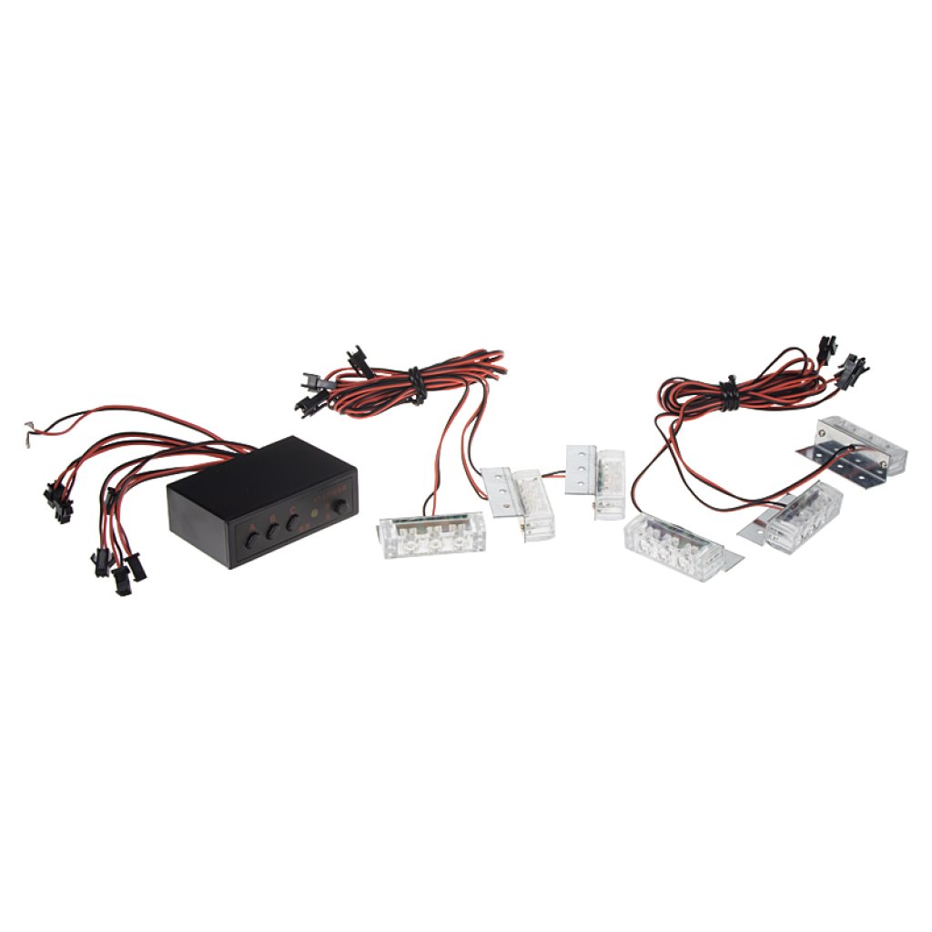 PREDATOR LED do mřížky, 12V, modro-červená