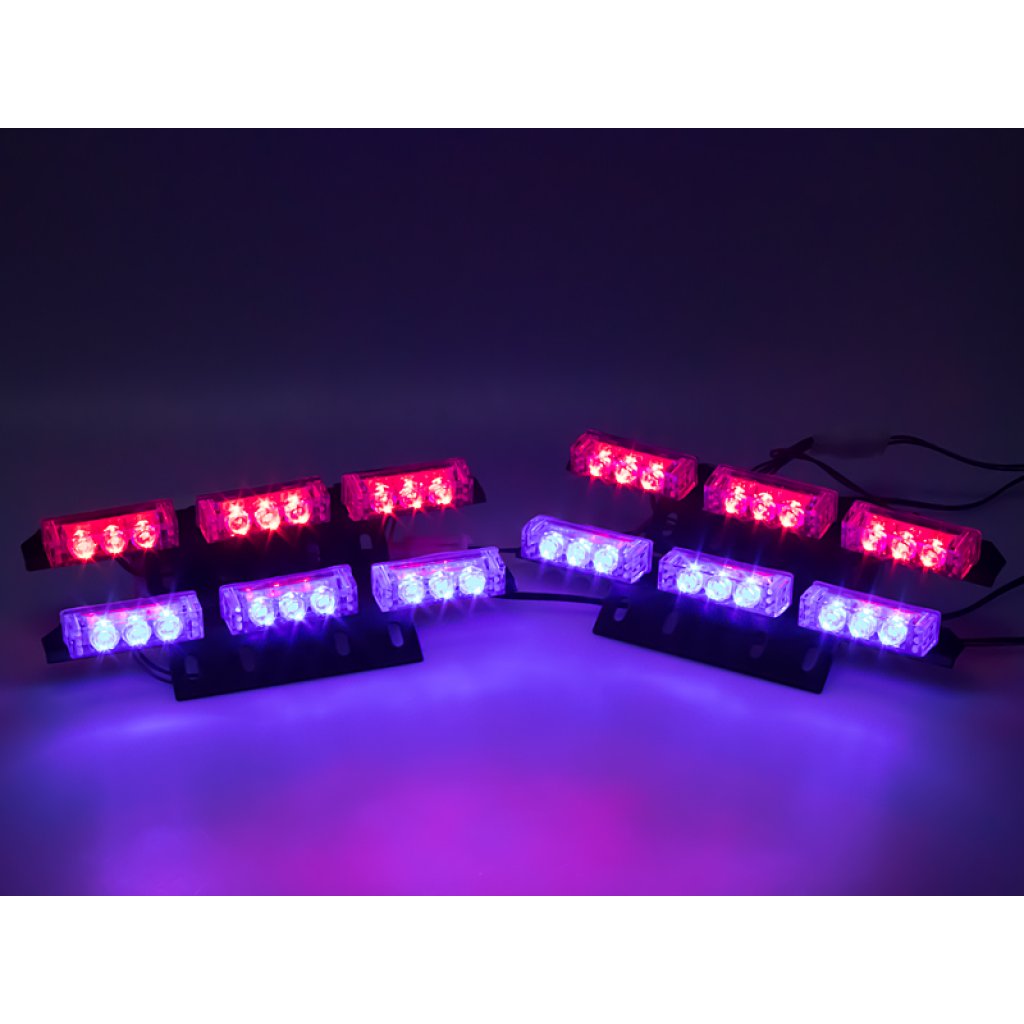 PREDATOR LED do mřížky, 12V, modro-červený