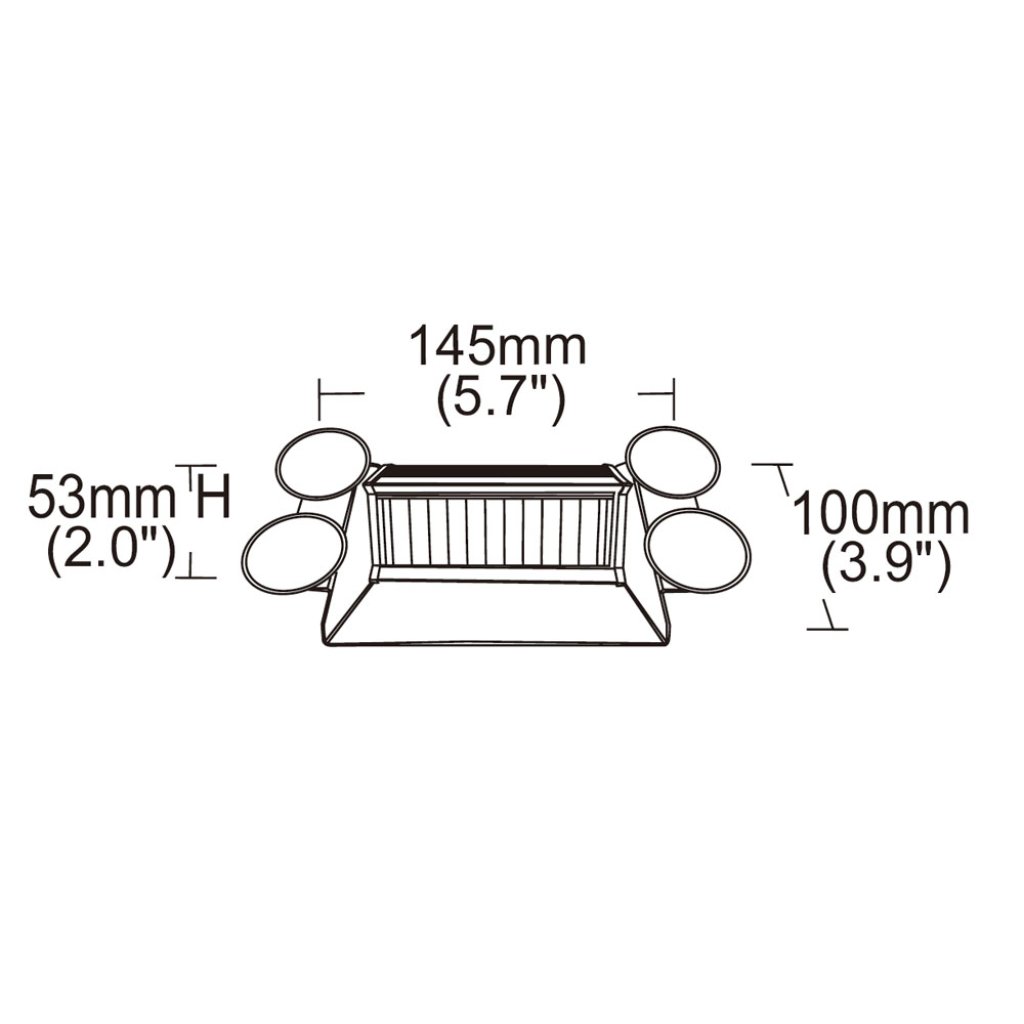 PREDATOR LED vnitřní, 4x3W, 12-24V, modrý, 145mm