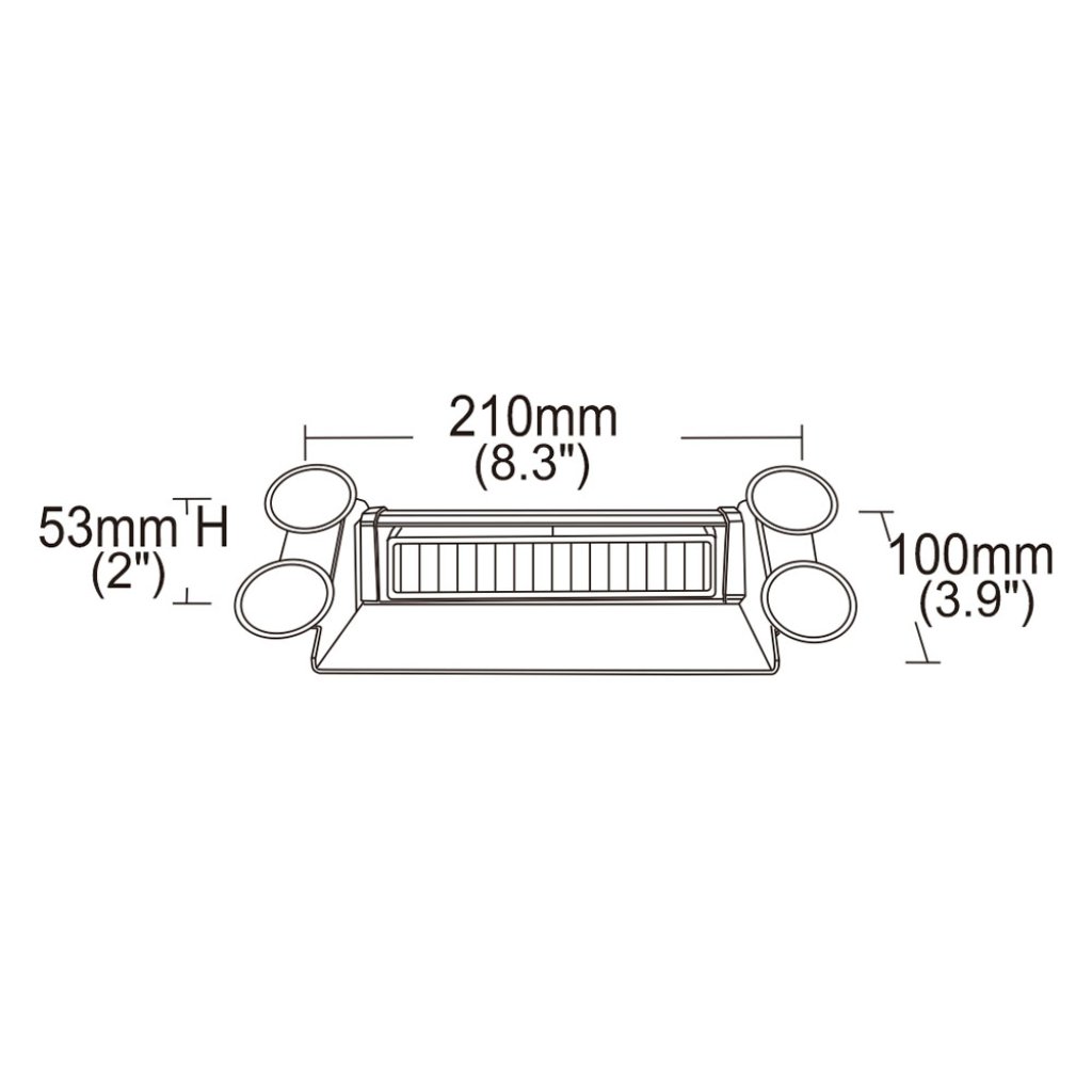 PREDATOR LED vnitřní, 6x3W, 12-24V, oranžový, 210mm, ECE R10