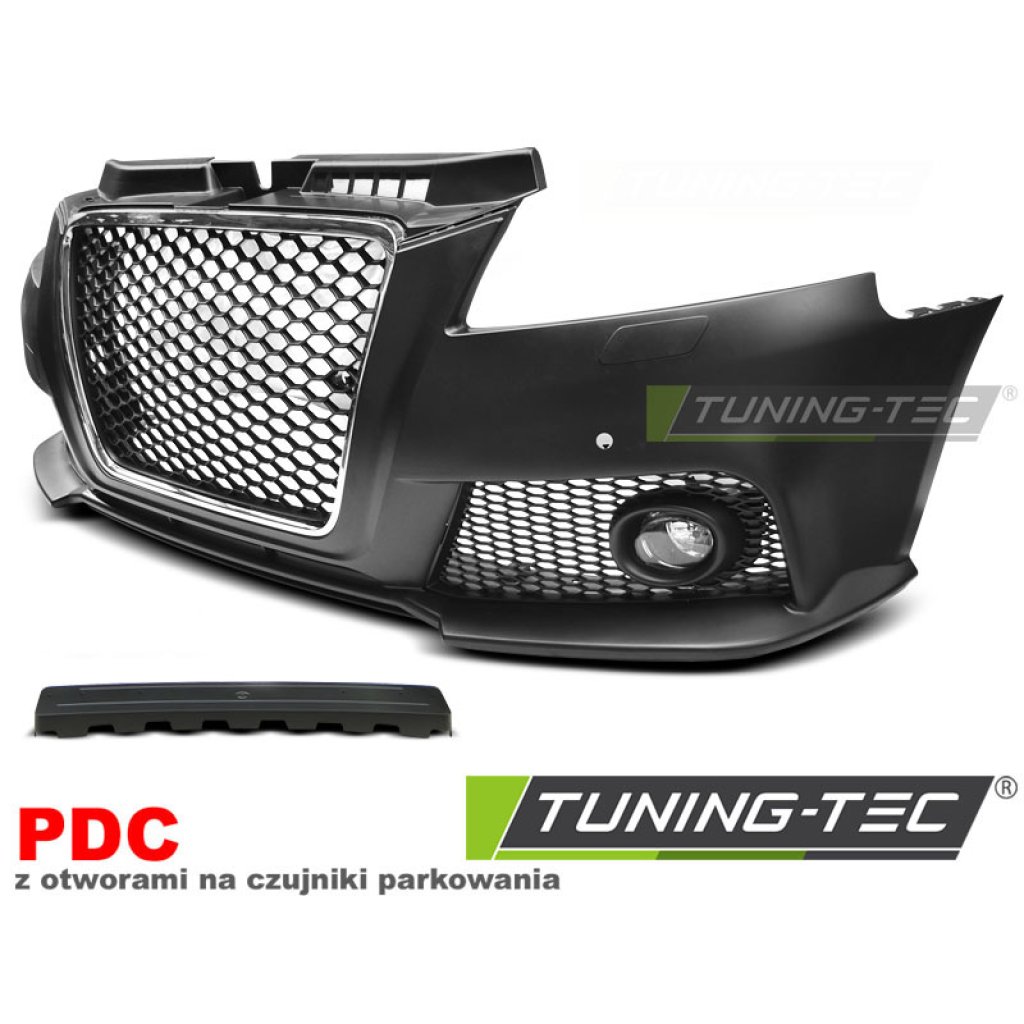Přední nárazník AUDI A3 8P 08-12 RS style chrom černá PDC