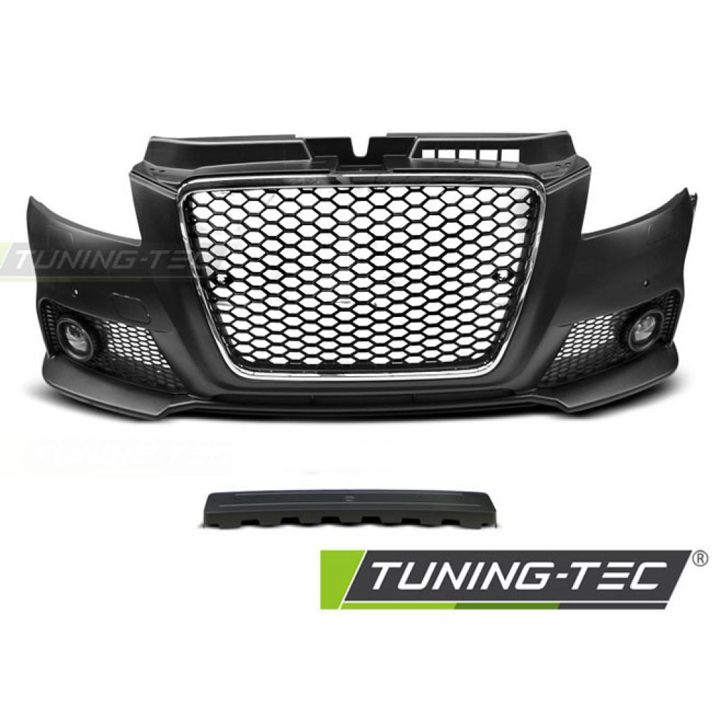 Přední nárazník AUDI A3 8P 08-12 RS style chrom černá PDC