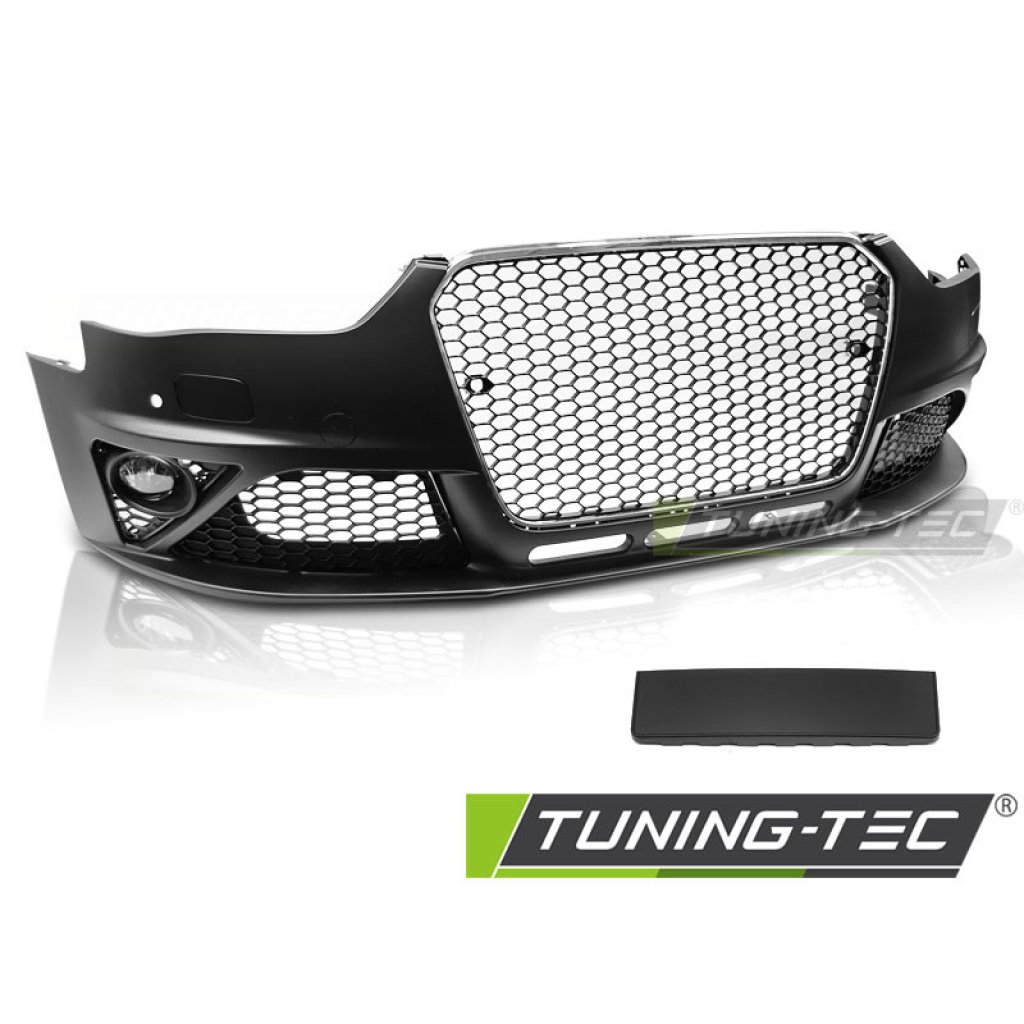 Přední nárazník AUDI A4 B8 12-15 RS style, chrom černá PDC