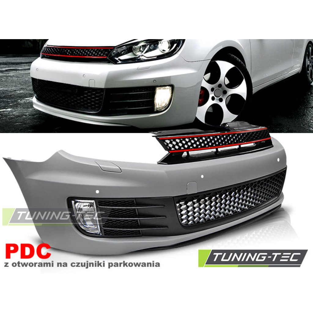 Přední nárazník + mlhovky VW Golf VI / 6 08- GTI look, PDC