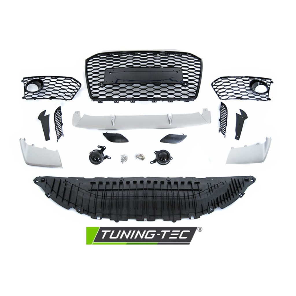 Přední nárazník pro AUDI A6 C7 14-18 RS style s maskou v černém lesku
