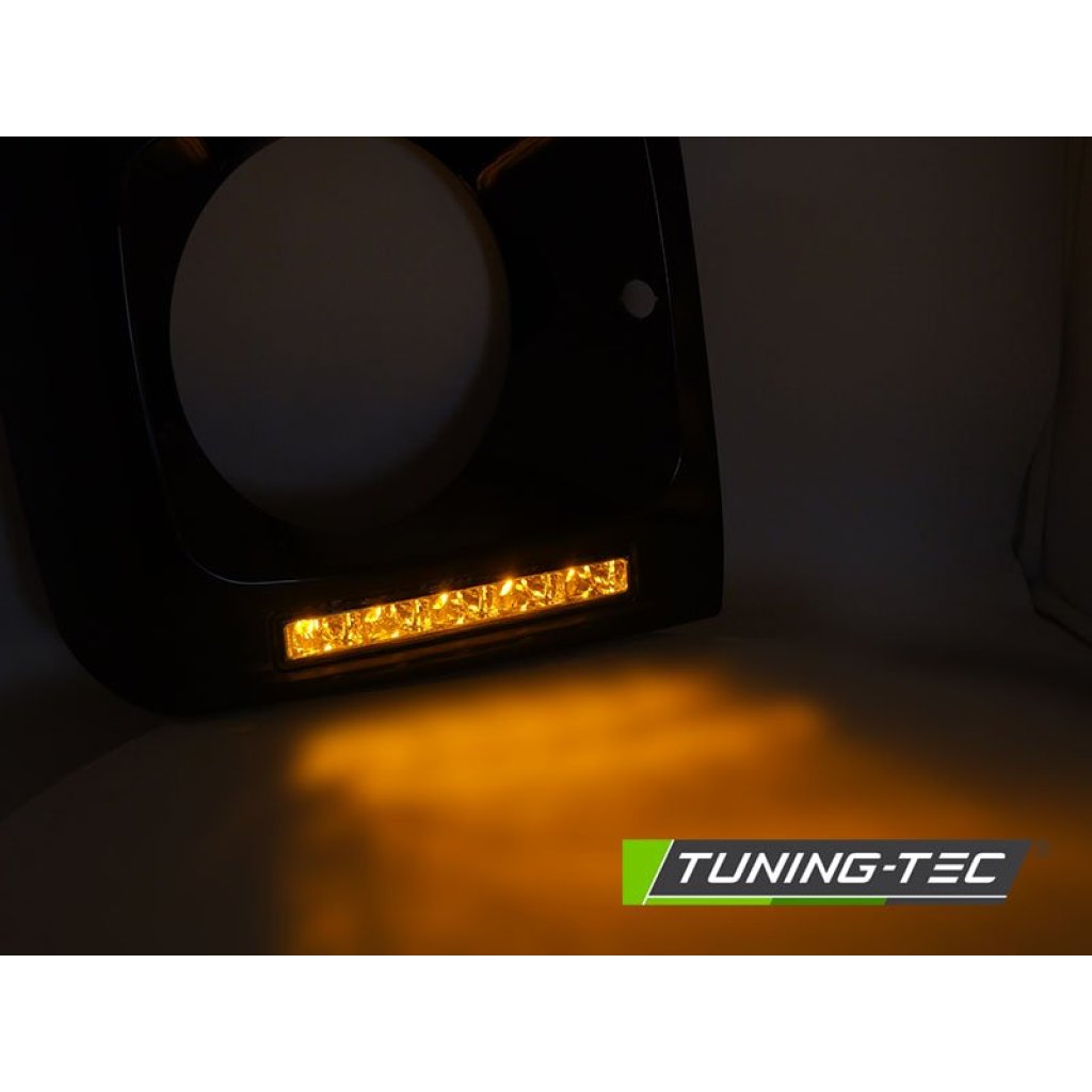 Přední rámek světel s LED denními světly a LED blinkrem Mercedes-Benz G W461/W463 01-12 bílé bez laku