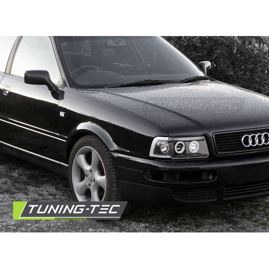 Přední světla angel eyes Audi 80 91-96 černé