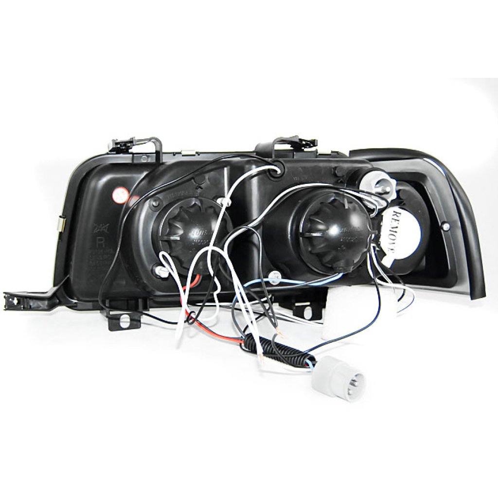Přední světla angel eyes Audi 80 91-96 černé