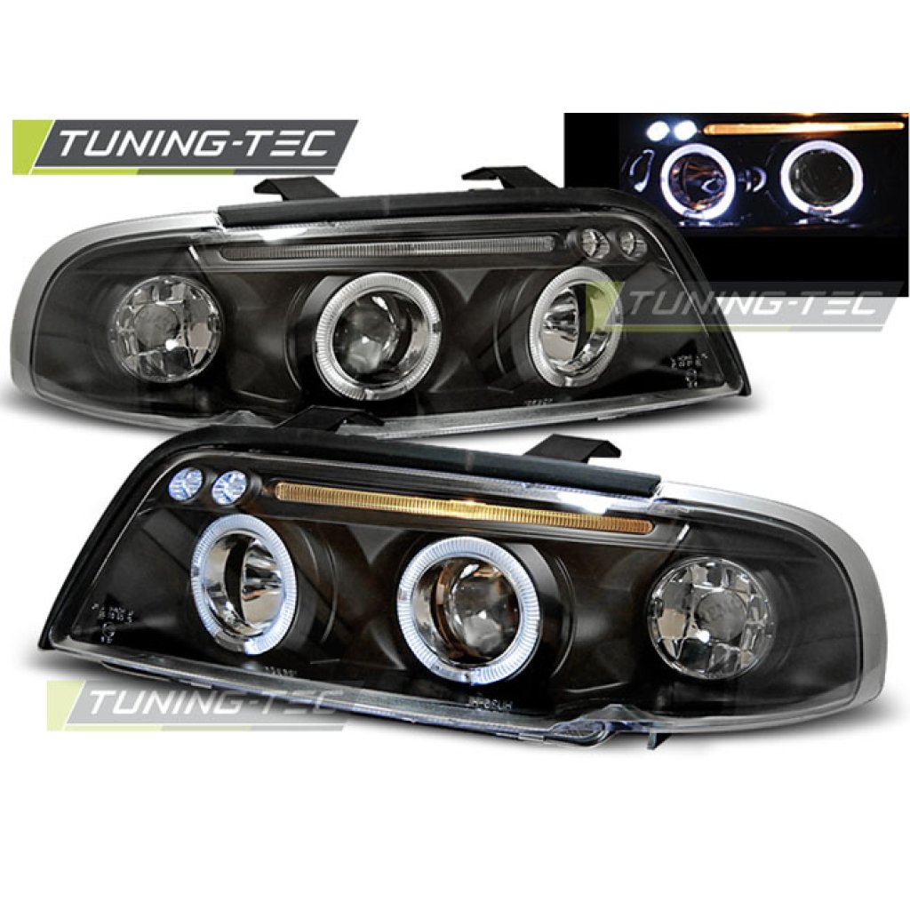 Přední světla Angel Eyes AUDI A4 B5 95-98 černá
