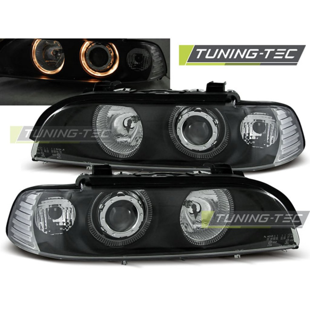 Přední světla angel eyes BMW E39 95-03 černá
