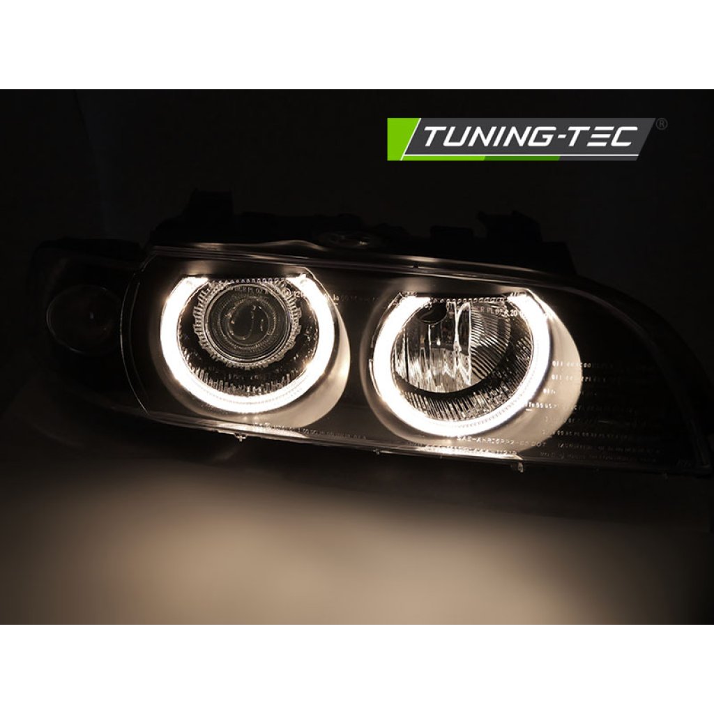 Přední světla angel eyes BMW E39 D2S xenon 00-03 černá