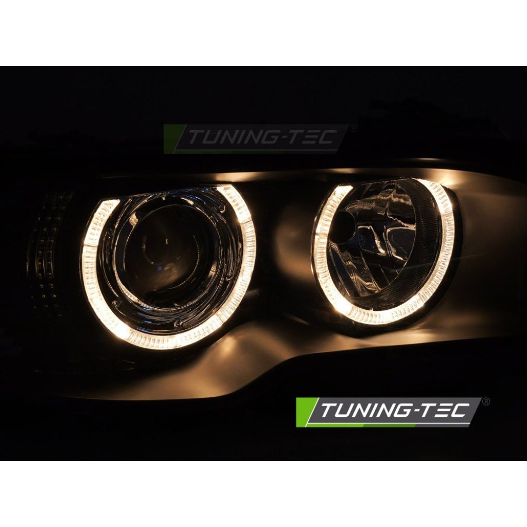 Přední světla angel eyes BMW E46 Coupe/Cabrio D2S xenon 03-06 černá