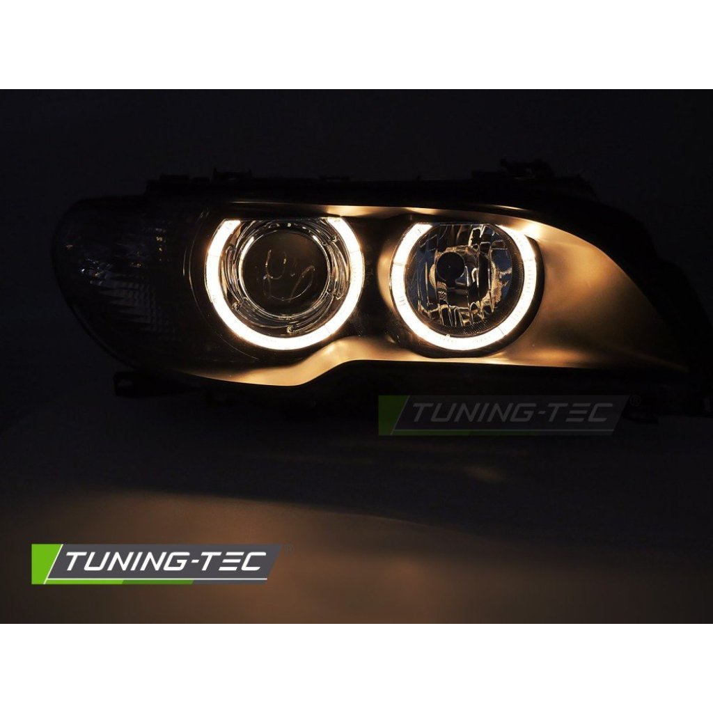 Přední světla angel eyes BMW E46 Coupe/Cabrio D2S xenon 03-06 černá