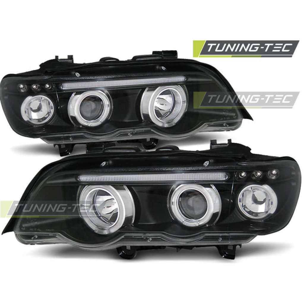 Přední světla angel eyes BMW E53 - černé
