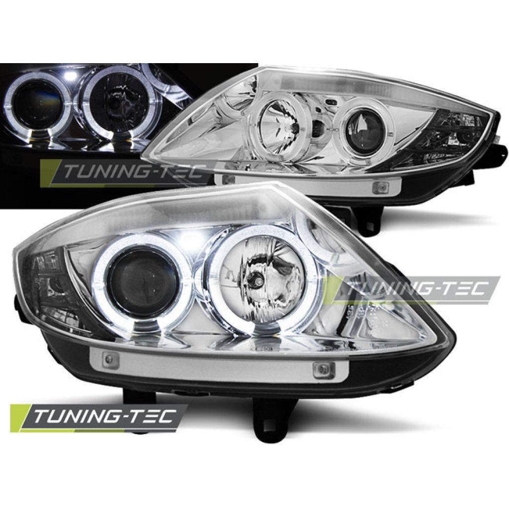 Přední světla angel eyes BMW Z4 02-08 chrom