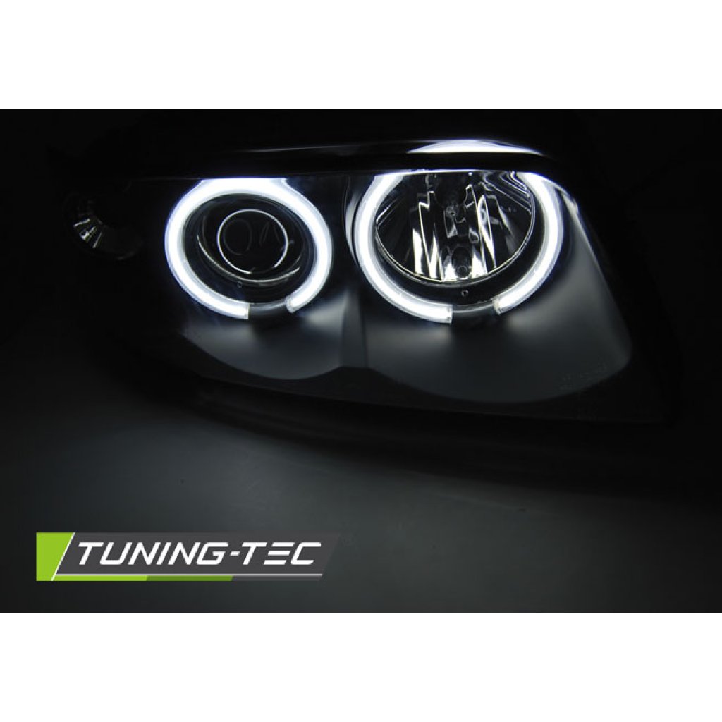 Přední světla angel eyes CCFL AUDI A4 B5 94-98 černá