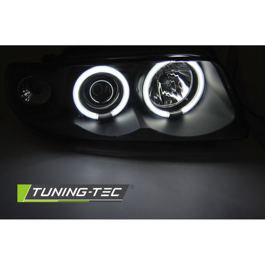 Přední světla angel eyes CCFL AUDI A4 B5 94-98 černá