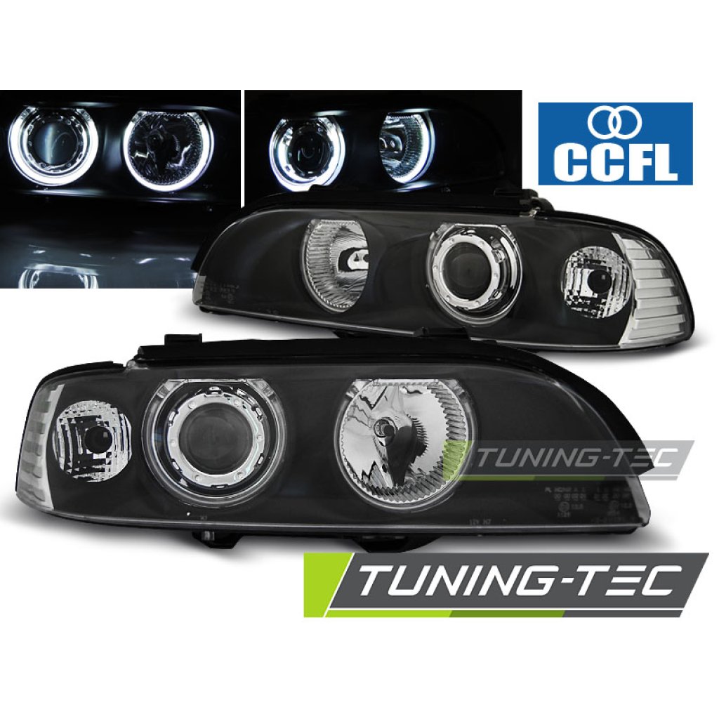 Přední světla angel eyes CCFL BMW E39 černá 95-03