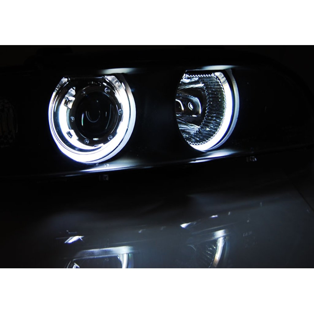 Přední světla angel eyes CCFL BMW E39 černá 95-03