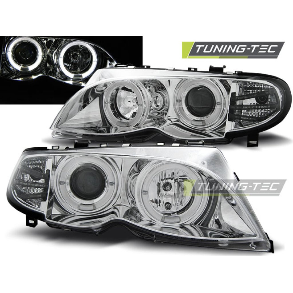 Přední světla angel eyes CCFL BMW E46 01-05 sedan/touring Chrom