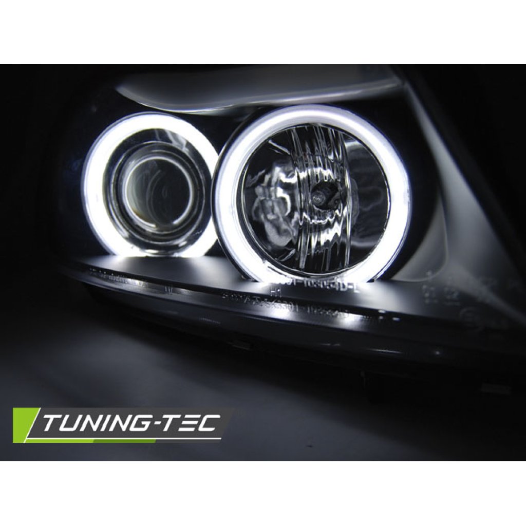 Přední světla angel eyes CCFL BMW E90/E91 05-08 černá