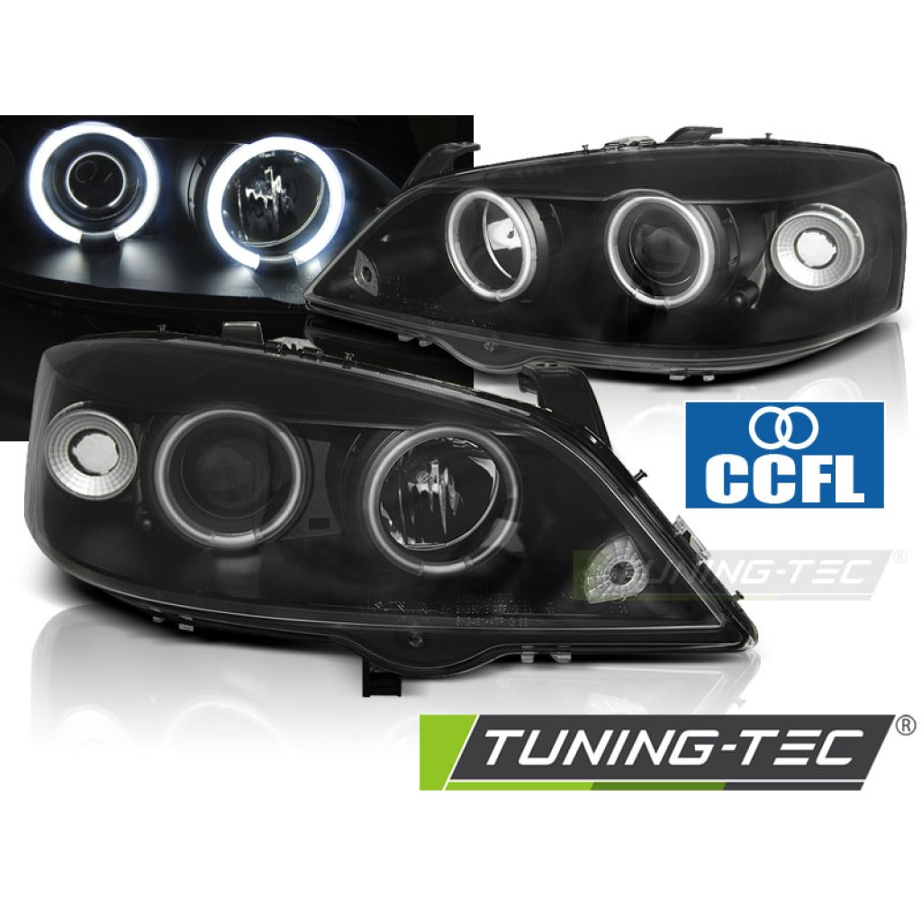Přední světla angel eyes CCFL Opel Astra G 98-03 černá